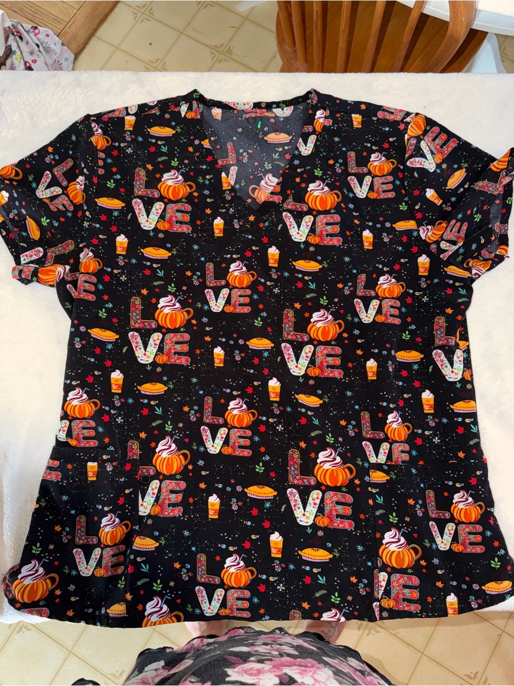 Holiday scrub tops